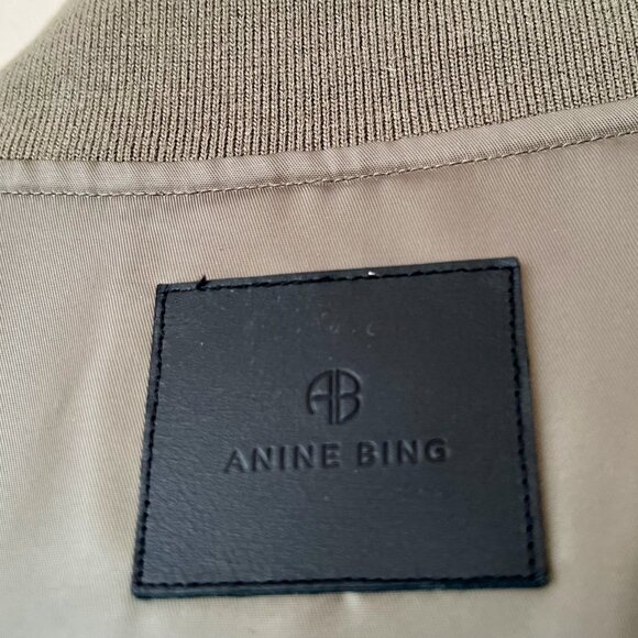 Anine Bing Leon Bomber Jacket in Army Green Size M - Picture 13 of 16